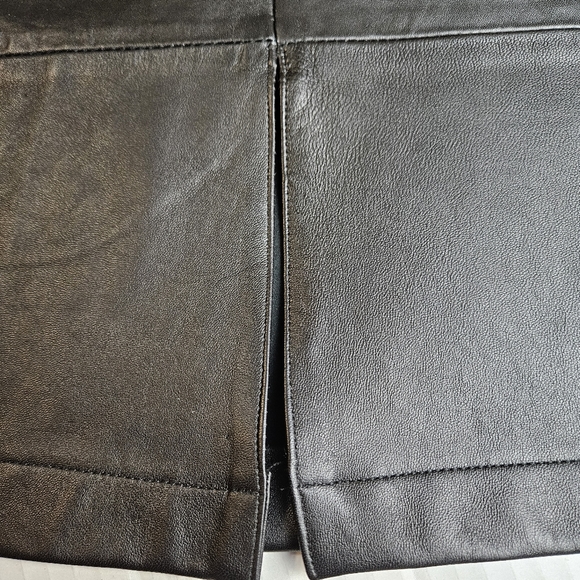 LEATHER 9000 Women Fierce Chocolate Geniune Leather Skirt Size 12 - Picture 3 of 9